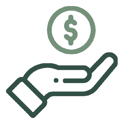 Coin hand icon