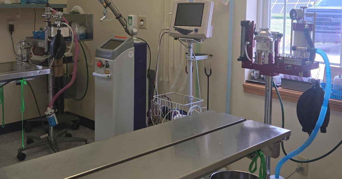 Veterinary operating room equipment and table